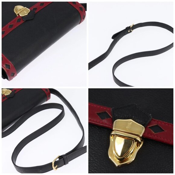 SAINT LAURENT Shoulder Bag Leather Black Gold Auth 148350 - Picture 16 of 16